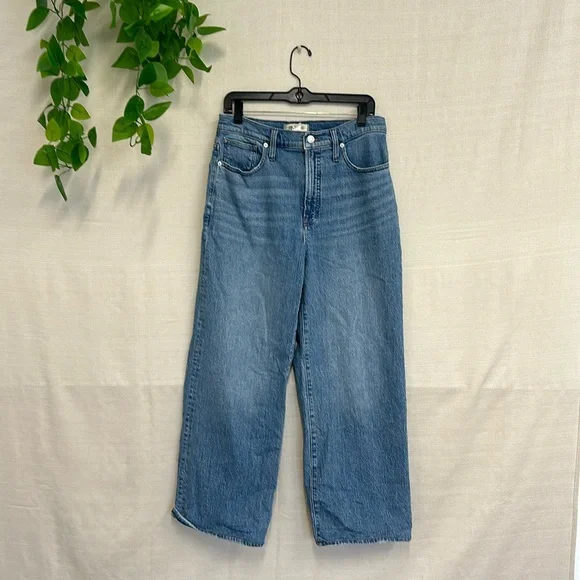 Perfect Vintage Jean Madewell Blue Straight Leg Jeans High-Waisted - Picture 1 of 7